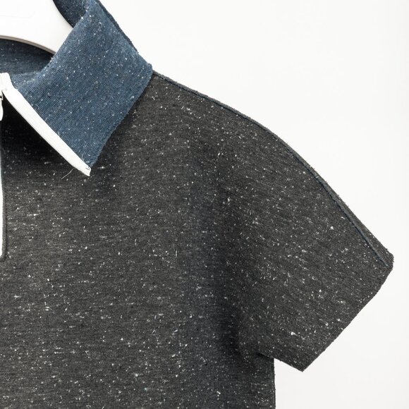 Marie Saint Pierre Reno Grey Speckled Neoprene Top - Picture 6 of 9